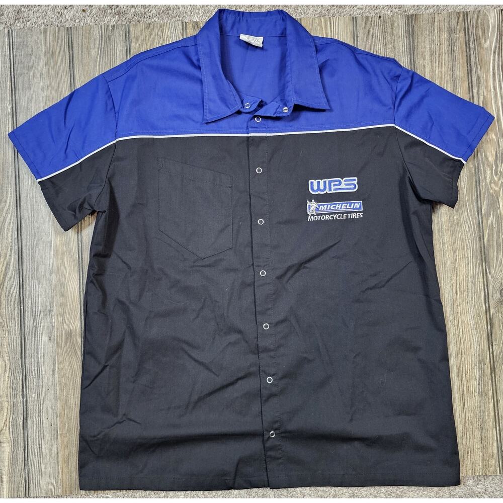 Michelin Motorcycle Tires WPS Mechanic Shirt Mens XL Snap Down